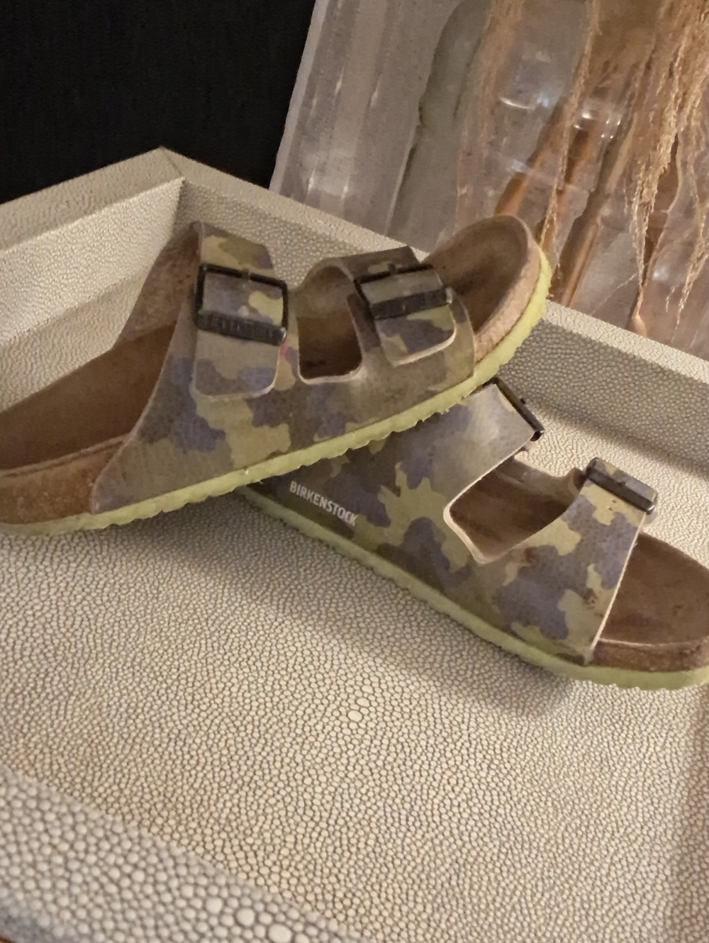 Birkenstock Kids Camouflage Arizona Sandals in Olive Green
